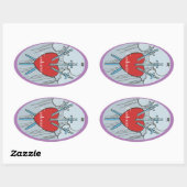 Tarot Card 3 Swords Thunder_Cove Ovale Sticker (Vel)