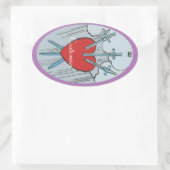 Tarot Card 3 Swords Thunder_Cove Ovale Sticker (Tas)