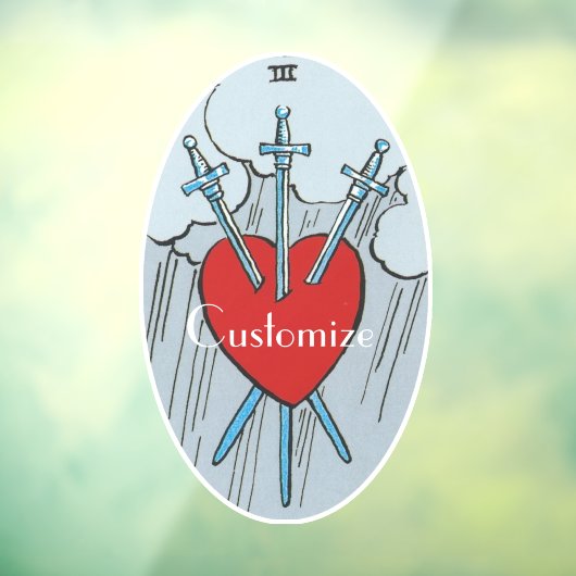 Tarot Card 3 Swords Thunder_Cove Raamsticker (Vel 3)