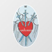 Tarot Card 3 Swords Thunder_Cove Raamsticker (Vel)