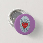 Tarot Card 3 Swords Thunder_Cove Ronde Button 3,2 Cm (Voorkant /achterkant)
