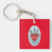 Tarot Card 3 Swords Thunder_Cove Sleutelhanger (voorkant)