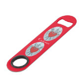 Tarot Card 3 Swords Thunder_Cove Speed Flessenopener (Voorkant Gekanteld)