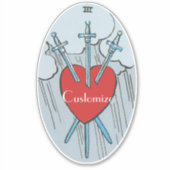 Tarot Card 3 Swords Thunder_Cove Sticker (Voorkant)