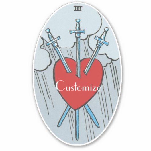 Tarot Card 3 Swords Thunder_Cove Sticker (Voorkant)
