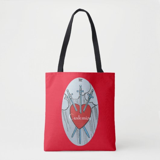 Tarot Card 3 Swords Thunder_Cove Tote Bag (Voorkant)
