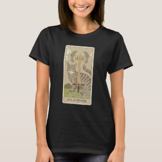 Tarot Card Ace Of Swords And Cat Cosmic Graphic Ca T-shirt