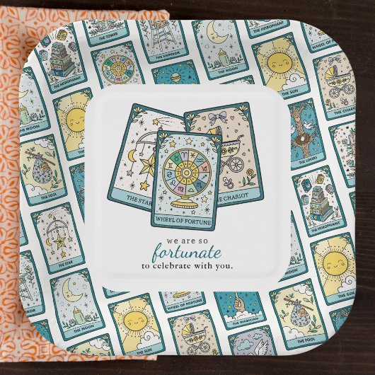 Tarot Card Baby Shower Papieren Bordje