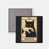 Tarot Card Black Cat Occult Witchy Black Cat Tarot Magneet (Voorkant / Achterkant)