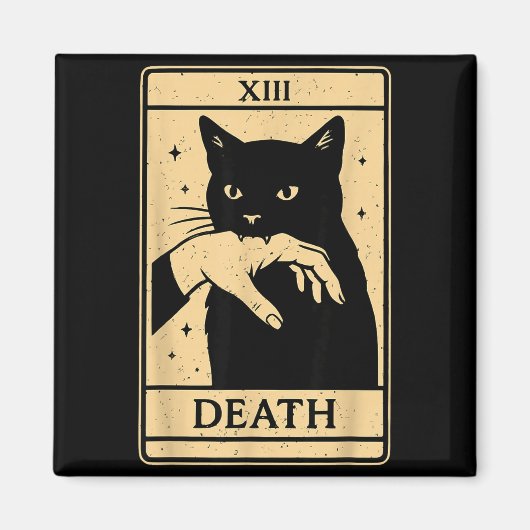Tarot Card Black Cat Occult Witchy Black Cat Tarot Magneet (Voorkant)
