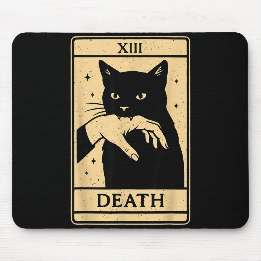 Tarot Card Black Cat Occult Witchy Black Cat Tarot Muismat (Voorkant)