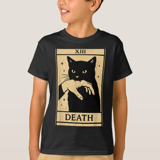 Tarot Card Black Cat Occult Witchy Black Cat Tarot T-shirt (Voorkant)