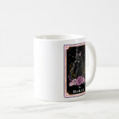 Tarot Card Black Cat Pink Witchy Celestial Koffiemok (Voorkant rechts)