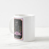 Tarot Card Black Cat Pink Witchy Celestial Koffiemok (Voorkant links)