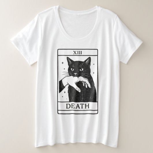 Tarot Card Black Cat Shirt – Tarot Death Tee, Witc (Design voorkant)