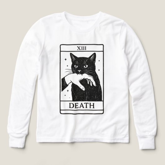 Tarot Card Black Cat Shirt – Tarot Death Tee, Witc (Voorkant)