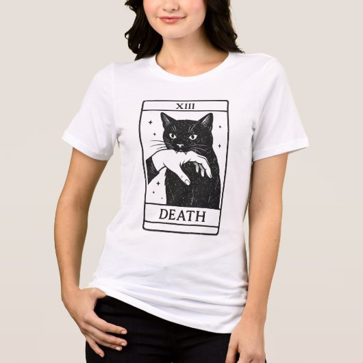 Tarot Card Black Cat Shirt – Tarot Death Tee, Witc (Voorkant)