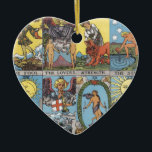 Tarot Card Collage Keramisch Ornament<br><div class="desc">Een selectie van  tarotkaartdesign wordt gecombineerd om een tarotkaartcollage te maken.</div>