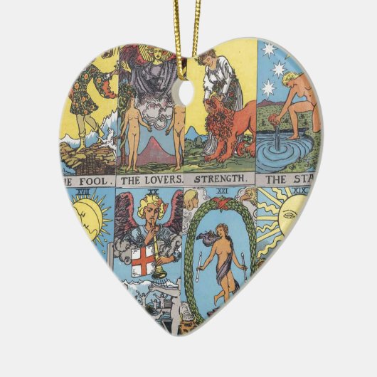 Tarot Card Collage Keramisch Ornament (Links)