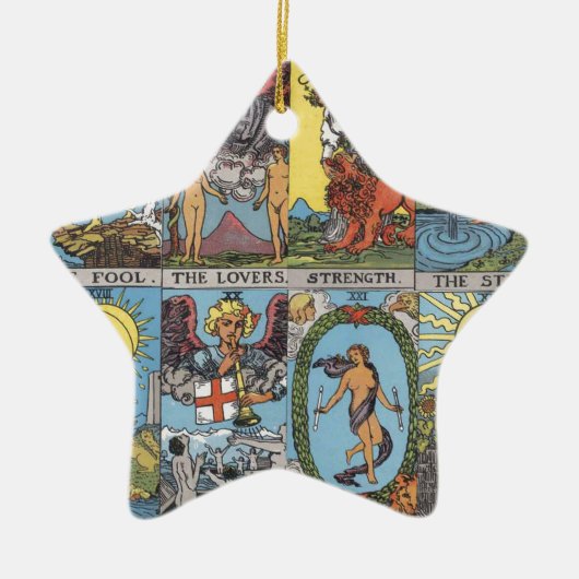 Tarot Card Collage Keramisch Ornament (Voorkant)