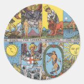 Tarot Card Collage Ronde Sticker (Voorkant)