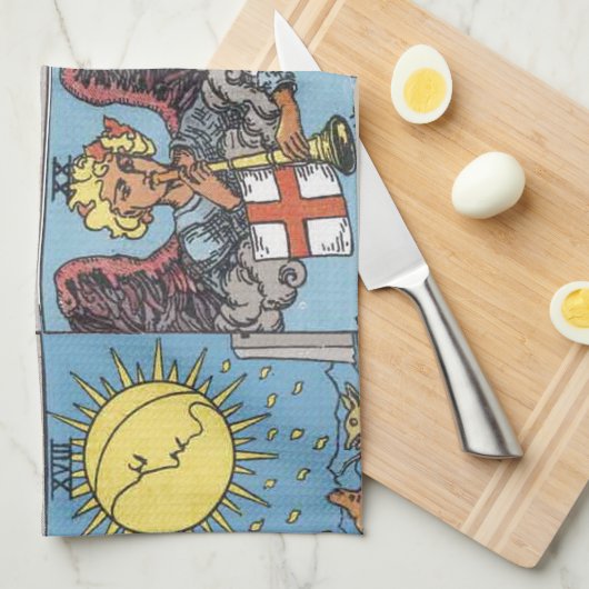 Tarot Card Collage Theedoek (Quarter Fold)