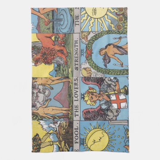 Tarot Card Collage Theedoek (Verticaal)