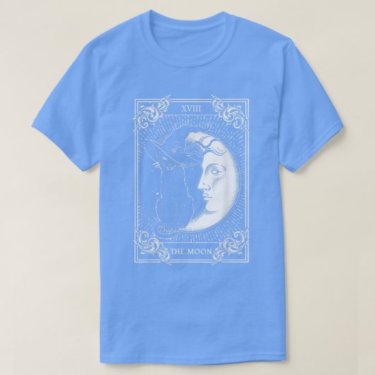 Tarot Card Crescent Moon And Cat Graphic  T-shirt (Design voorkant)