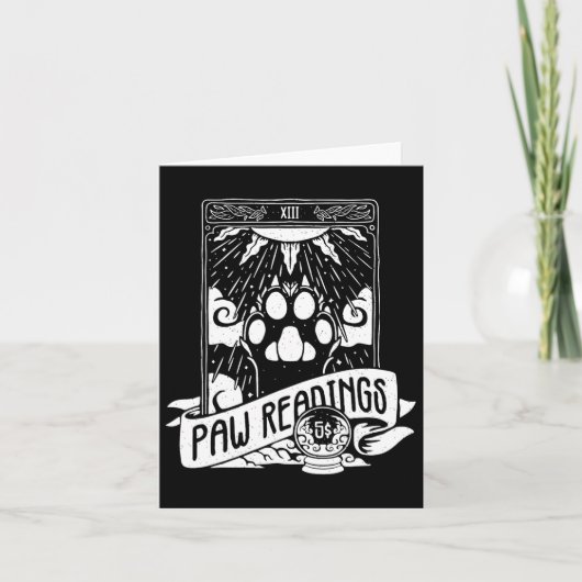 Tarot Card Crescent Moon and Cat Paw Reading Kaart (Voorkant)