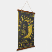 Tarot Card Crescent Moon Cleopatra en Sphynx Cat Hangend Wandkleed (Gebogen)