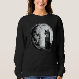Tarot Card Crescent Moon en Cat Halloween Trui