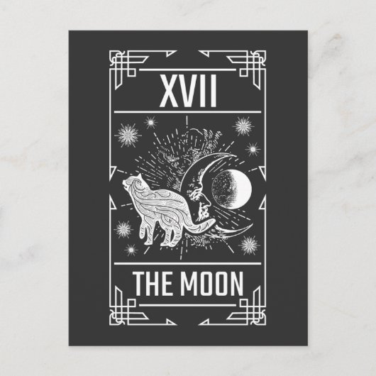 Tarot Card Crescent Moon Occult Cat Gothic Witch Briefkaart (Voorkant)