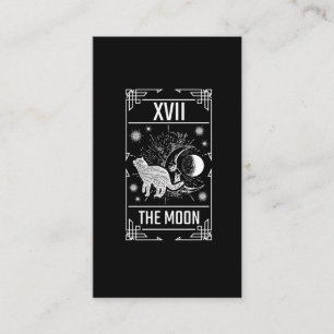 Tarot Card Crescent Moon Occult Cat Gothic Witch Visitekaartje