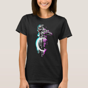 Tarot Card Crescent Moon Vaporwave Occult Rav T-shirt