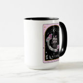 Tarot Card De Lovers Moon Pink Witchy Celestial Mok (Voorkant rechts)