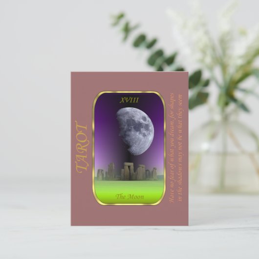 Tarot Card - De maan Briefkaart (Staand voorkant)