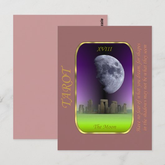 Tarot Card - De maan Briefkaart (Voorkant / Achterkant)