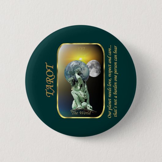 Tarot Card - De wereld Ronde Button 5,7 Cm (Voorkant)