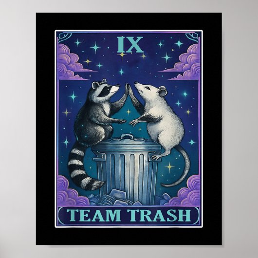 Tarot Card Deck Team Trash Raccoon Tarot Kaarten D Poster (Voorkant)