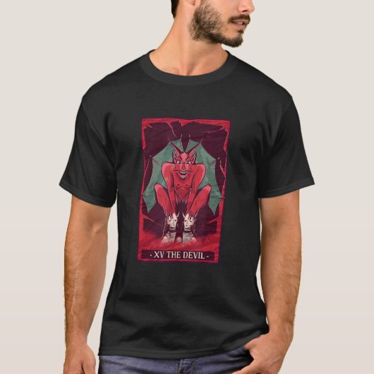 Tarot Card Devil de Devil Motif die kaartenpas spe T-shirt (Voorkant)