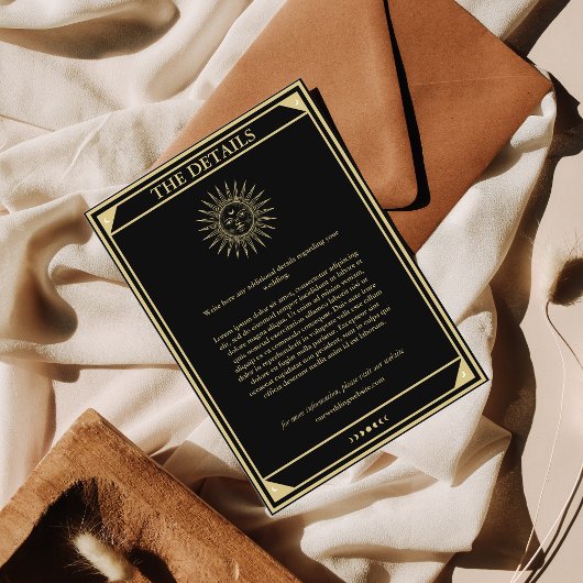 Tarot Card Elegant Wedding Details  Sun Informatiekaartje
