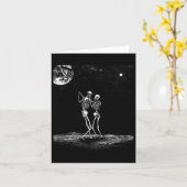 Tarot Card Kissing Skeleton Love Bones Horror Goth Kaart (Gele Bloem)