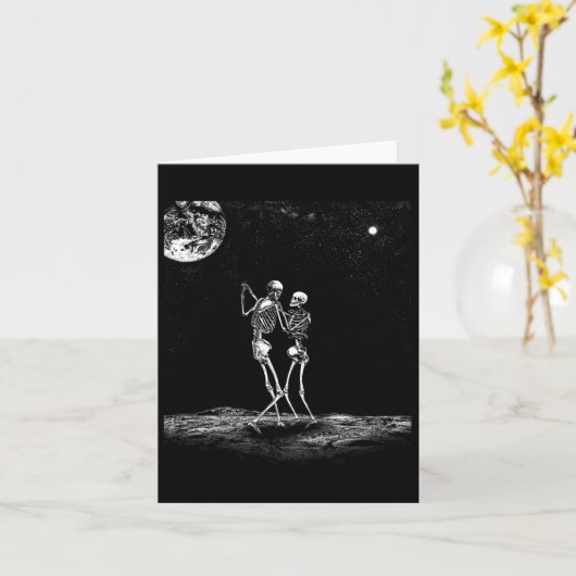 Tarot Card Kissing Skeleton Love Bones Horror Goth Kaart (Gele Bloem)