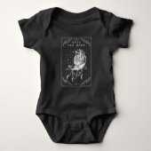 Tarot Card Moon en Cat Crescent Illustratie Romper (Voorkant)