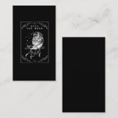 Tarot Card Moon en Cat Crescent Illustratie Visitekaartje (Voorkant / Achterkant)