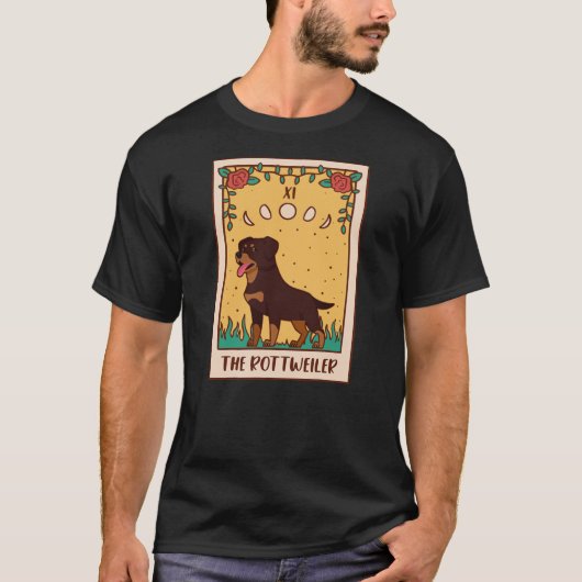 Tarot Card Occult Magic Occultism Dog Rottweiler T-shirt (Voorkant)