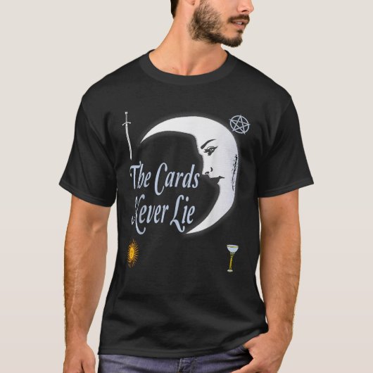 Tarot Card Reader Deck Moon Sun Wands Pentacle Cup T-shirt (Voorkant)