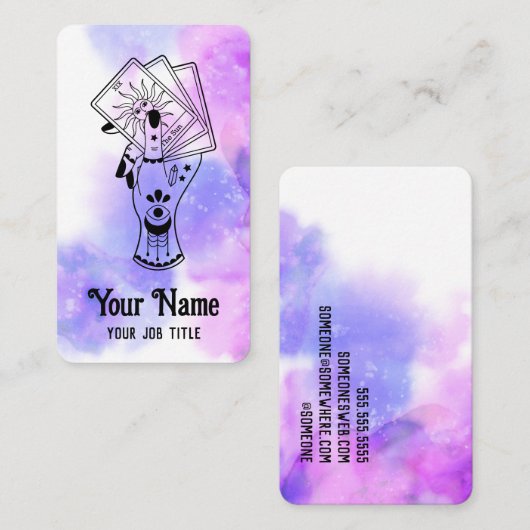 Tarot Card Reader Psychic Spiritual Business Card Visitekaartje (Voorkant / Achterkant)
