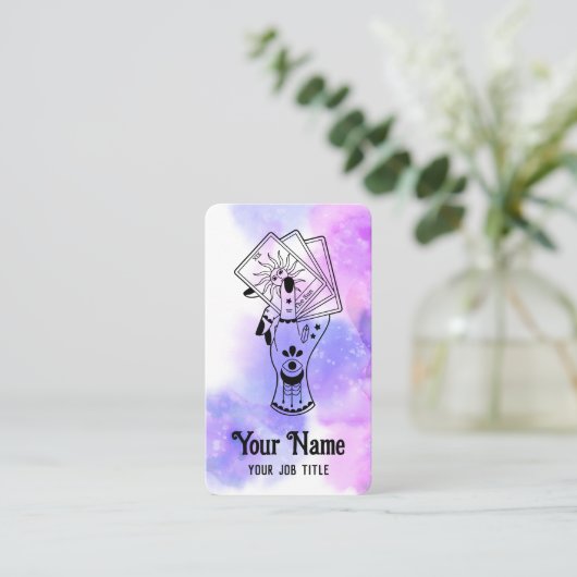 Tarot Card Reader Psychic Spiritual Business Card Visitekaartje (Staand voorkant)