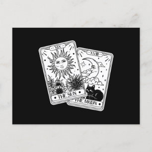 Tarot Card Sin and Moon, Cat Briefkaart